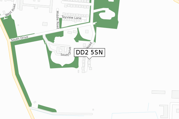 DD2 5SN map - large scale - OS Open Zoomstack (Ordnance Survey)
