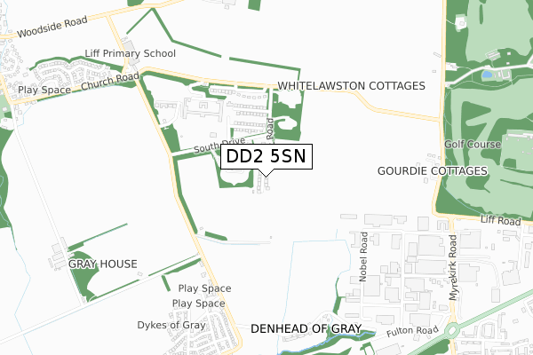DD2 5SN map - small scale - OS Open Zoomstack (Ordnance Survey)