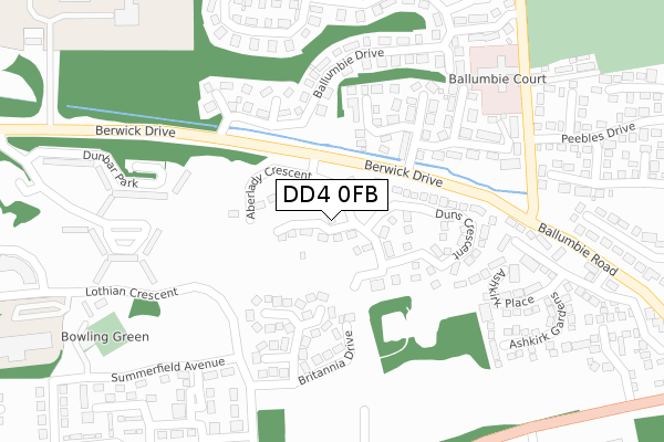 DD4 0FB map - large scale - OS Open Zoomstack (Ordnance Survey)