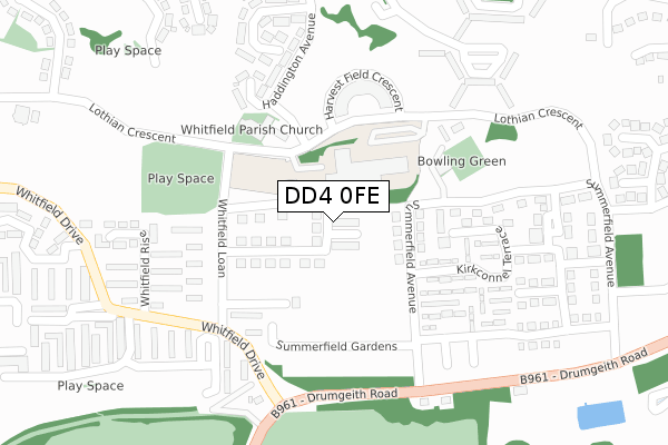DD4 0FE map - large scale - OS Open Zoomstack (Ordnance Survey)
