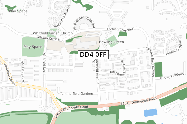 DD4 0FF map - large scale - OS Open Zoomstack (Ordnance Survey)