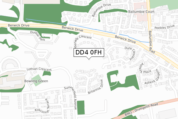 DD4 0FH map - large scale - OS Open Zoomstack (Ordnance Survey)
