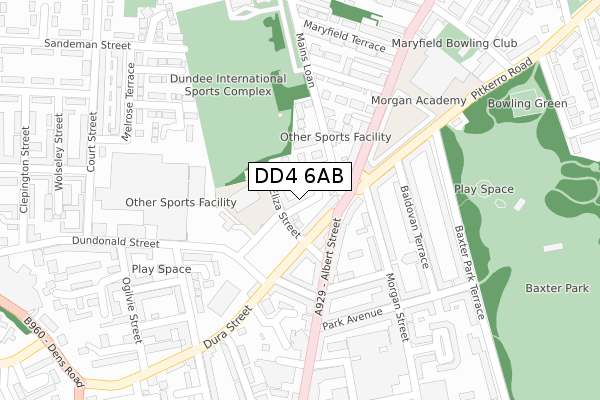 DD4 6AB map - large scale - OS Open Zoomstack (Ordnance Survey)