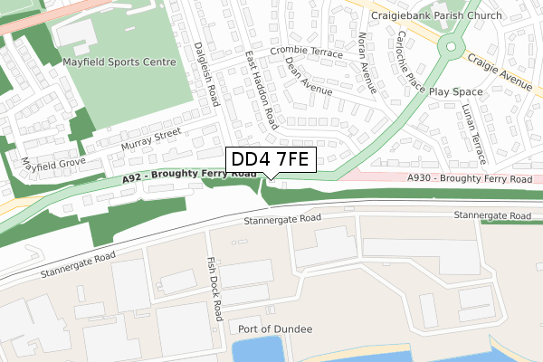 DD4 7FE map - large scale - OS Open Zoomstack (Ordnance Survey)
