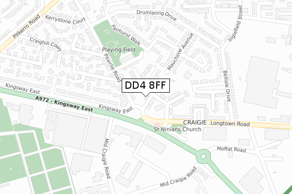 DD4 8FF map - large scale - OS Open Zoomstack (Ordnance Survey)