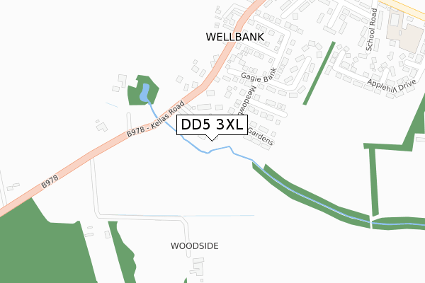 DD5 3XL map - large scale - OS Open Zoomstack (Ordnance Survey)