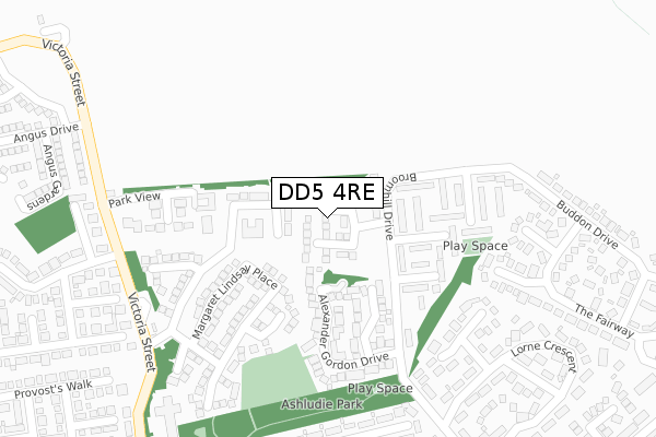 DD5 4RE map - large scale - OS Open Zoomstack (Ordnance Survey)