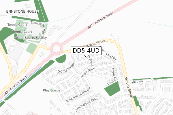 DD5 4UD map - large scale - OS Open Zoomstack (Ordnance Survey)