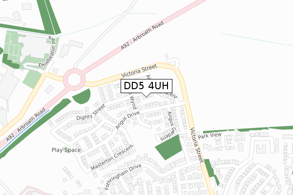 DD5 4UH map - large scale - OS Open Zoomstack (Ordnance Survey)