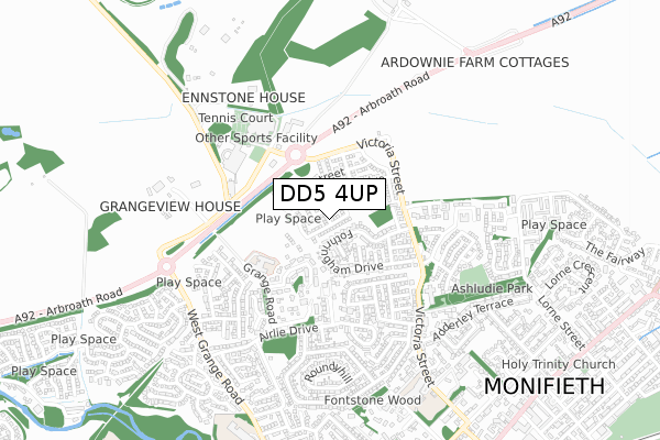 DD5 4UP map - small scale - OS Open Zoomstack (Ordnance Survey) DD5 4UP map - small scale - OS Open Zoomstack (Ordnance Survey)