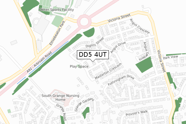 DD5 4UT map - large scale - OS Open Zoomstack (Ordnance Survey) DD5 4UT map - large scale - OS Open Zoomstack (Ordnance Survey)
