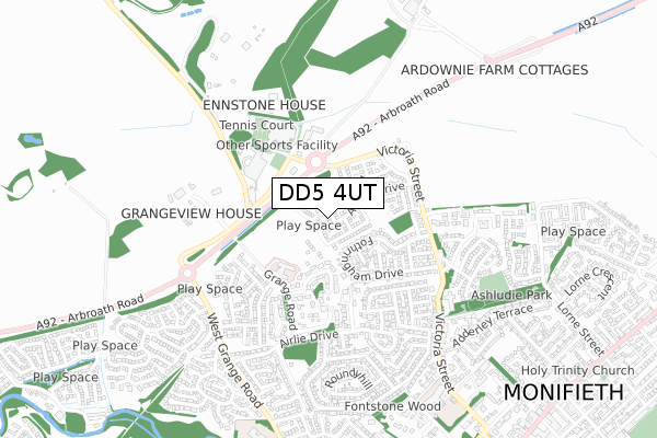 DD5 4UT map - small scale - OS Open Zoomstack (Ordnance Survey) DD5 4UT map - small scale - OS Open Zoomstack (Ordnance Survey)
