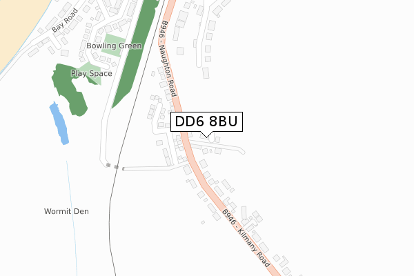 DD6 8BU map - large scale - OS Open Zoomstack (Ordnance Survey)