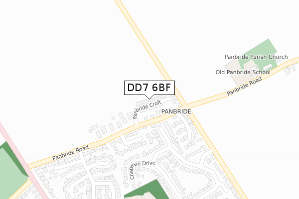 DD7 6BF map - large scale - OS Open Zoomstack (Ordnance Survey)