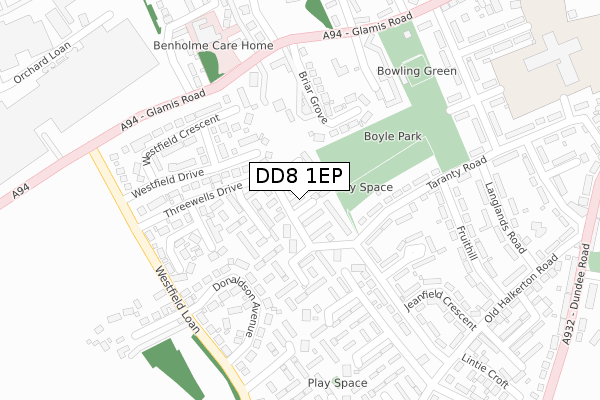 DD8 1EP map - large scale - OS Open Zoomstack (Ordnance Survey)