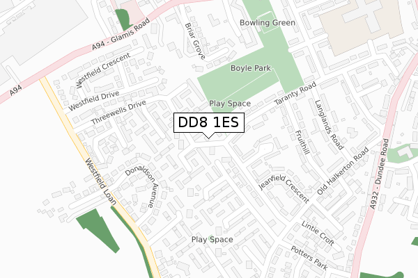DD8 1ES map - large scale - OS Open Zoomstack (Ordnance Survey) DD8 1ES map - large scale - OS Open Zoomstack (Ordnance Survey)