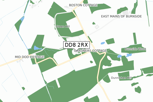 DD8 2RX map - small scale - OS Open Zoomstack (Ordnance Survey)