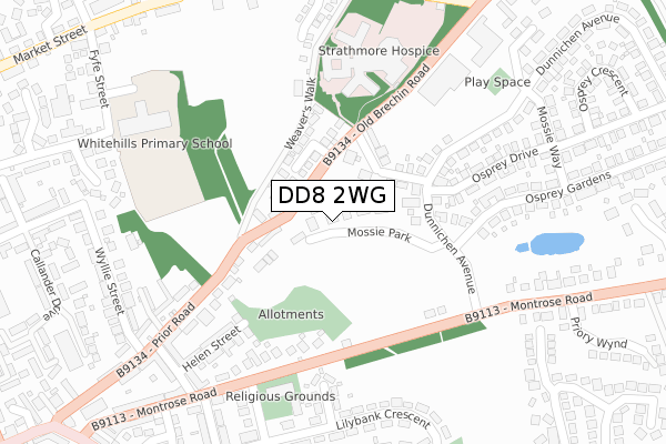 DD8 2WG map - large scale - OS Open Zoomstack (Ordnance Survey)