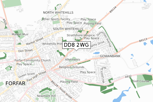 DD8 2WG map - small scale - OS Open Zoomstack (Ordnance Survey) DD8 2WG map - small scale - OS Open Zoomstack (Ordnance Survey)