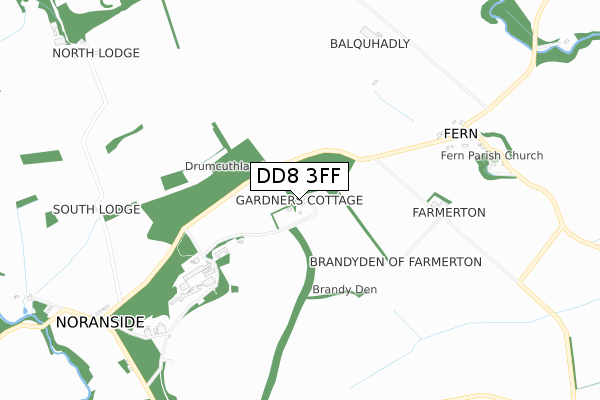DD8 3FF map - small scale - OS Open Zoomstack (Ordnance Survey)