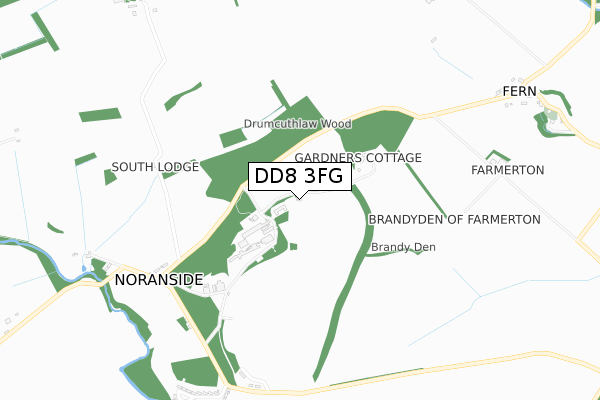 DD8 3FG map - small scale - OS Open Zoomstack (Ordnance Survey)