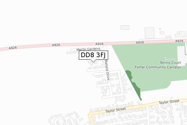 DD8 3FJ map - large scale - OS Open Zoomstack (Ordnance Survey)
