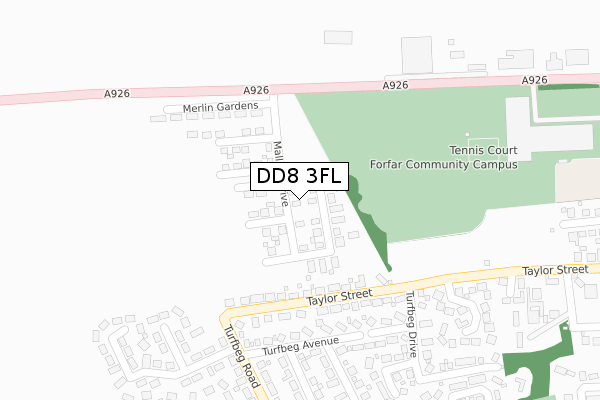 DD8 3FL map - large scale - OS Open Zoomstack (Ordnance Survey) DD8 3FL map - large scale - OS Open Zoomstack (Ordnance Survey)