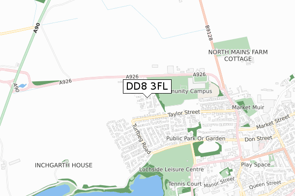 DD8 3FL map - small scale - OS Open Zoomstack (Ordnance Survey) DD8 3FL map - small scale - OS Open Zoomstack (Ordnance Survey)