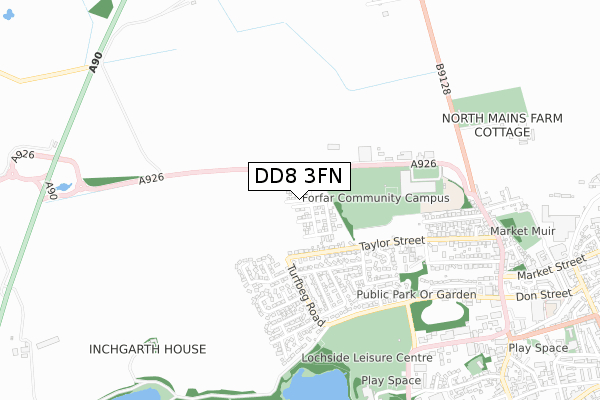 DD8 3FN map - small scale - OS Open Zoomstack (Ordnance Survey) DD8 3FN map - small scale - OS Open Zoomstack (Ordnance Survey)