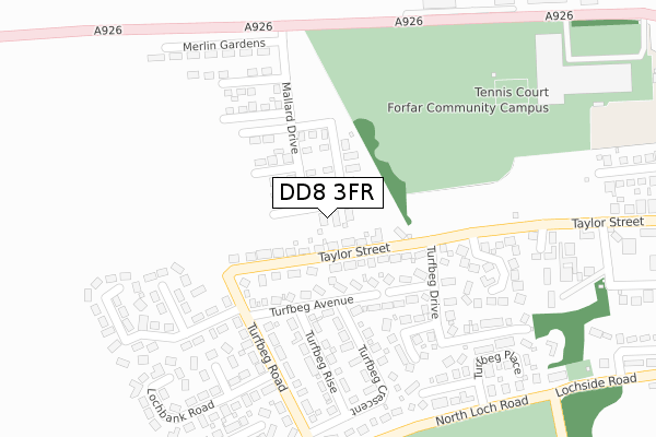 DD8 3FR map - large scale - OS Open Zoomstack (Ordnance Survey)