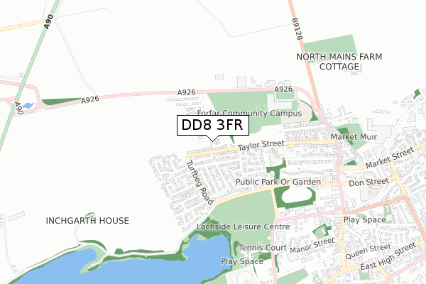 DD8 3FR map - small scale - OS Open Zoomstack (Ordnance Survey)