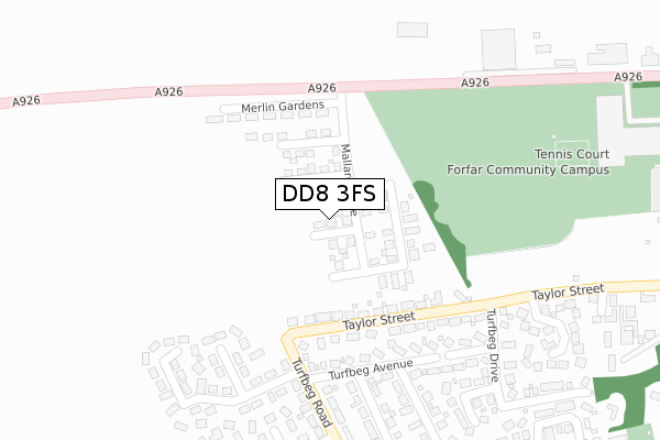 DD8 3FS map - large scale - OS Open Zoomstack (Ordnance Survey) DD8 3FS map - large scale - OS Open Zoomstack (Ordnance Survey)