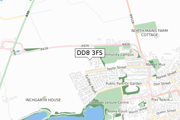 DD8 3FS map - small scale - OS Open Zoomstack (Ordnance Survey) DD8 3FS map - small scale - OS Open Zoomstack (Ordnance Survey)