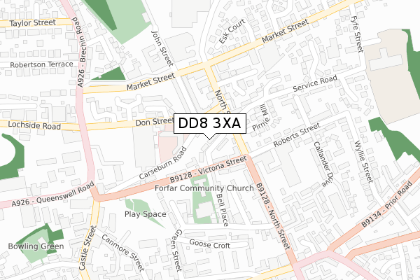 DD8 3XA map - large scale - OS Open Zoomstack (Ordnance Survey)
