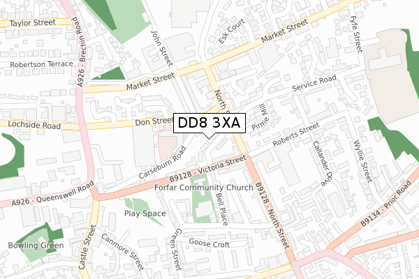 DD8 3XA map - large scale - OS Open Zoomstack (Ordnance Survey) DD8 3XA map - large scale - OS Open Zoomstack (Ordnance Survey)