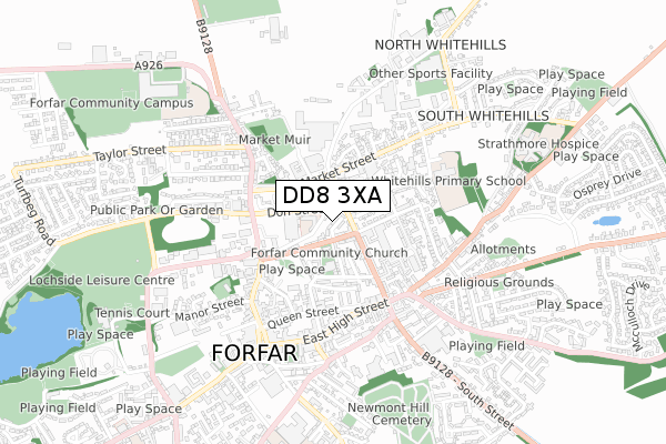 DD8 3XA map - small scale - OS Open Zoomstack (Ordnance Survey)