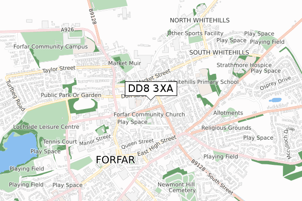 DD8 3XA map - small scale - OS Open Zoomstack (Ordnance Survey) DD8 3XA map - small scale - OS Open Zoomstack (Ordnance Survey)