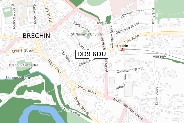DD9 6DU map - large scale - OS Open Zoomstack (Ordnance Survey)