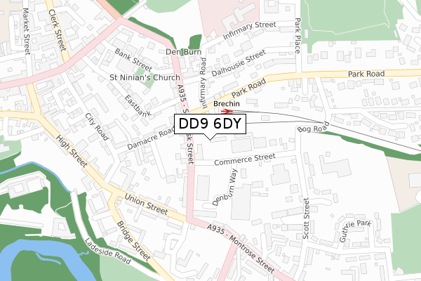 DD9 6DY map - large scale - OS Open Zoomstack (Ordnance Survey)