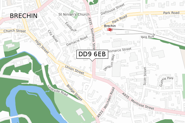 DD9 6EB map - large scale - OS Open Zoomstack (Ordnance Survey)