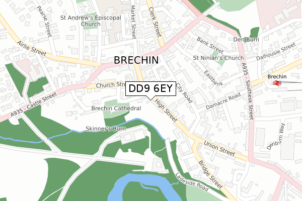 DD9 6EY map - large scale - OS Open Zoomstack (Ordnance Survey)