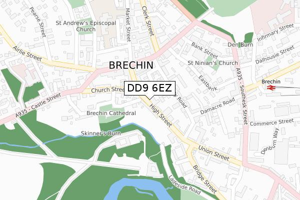 DD9 6EZ map - large scale - OS Open Zoomstack (Ordnance Survey)