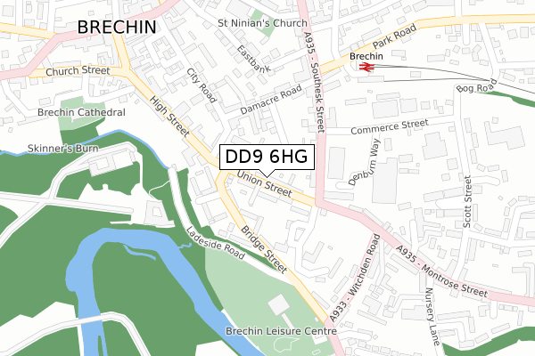 DD9 6HG map - large scale - OS Open Zoomstack (Ordnance Survey)