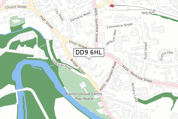 DD9 6HL map - large scale - OS Open Zoomstack (Ordnance Survey)