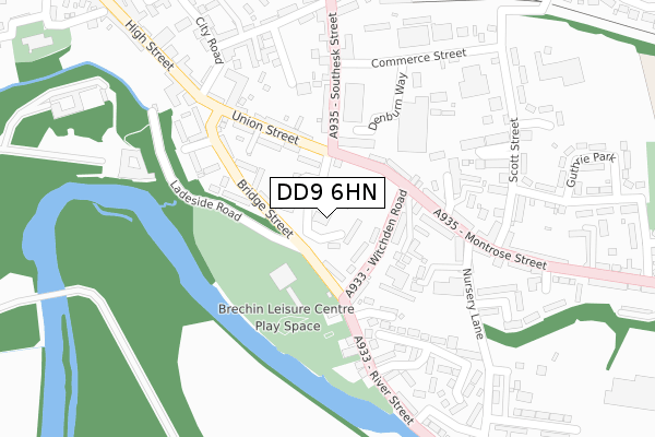 DD9 6HN map - large scale - OS Open Zoomstack (Ordnance Survey)