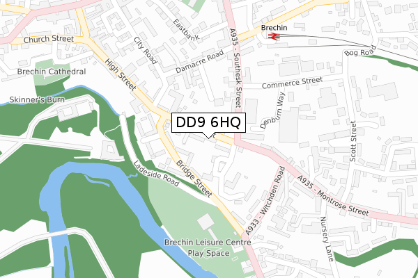 DD9 6HQ map - large scale - OS Open Zoomstack (Ordnance Survey)