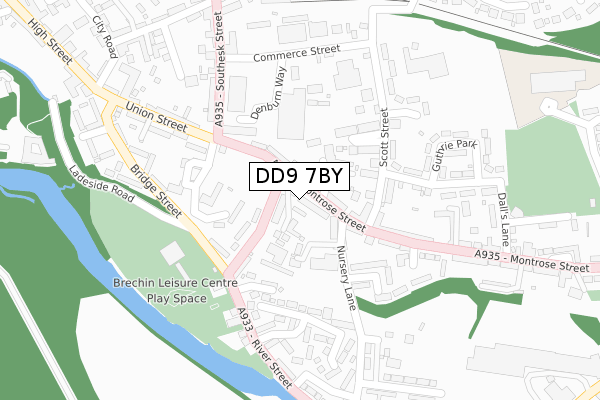 DD9 7BY map - large scale - OS Open Zoomstack (Ordnance Survey)
