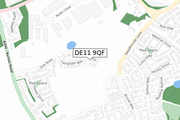 DE11 9QF map - large scale - OS Open Zoomstack (Ordnance Survey)