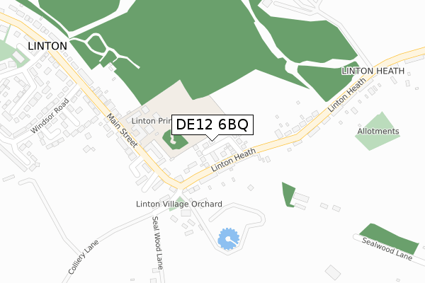 DE12 6BQ map - large scale - OS Open Zoomstack (Ordnance Survey)