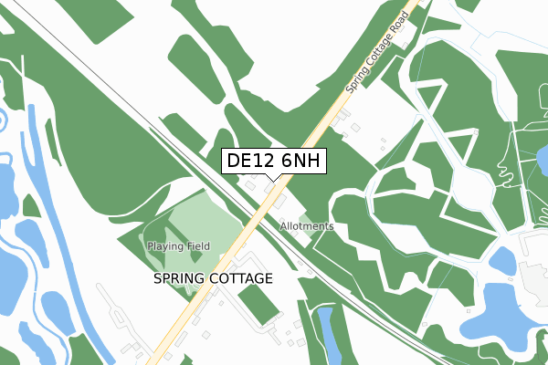 DE12 6NH map - large scale - OS Open Zoomstack (Ordnance Survey)